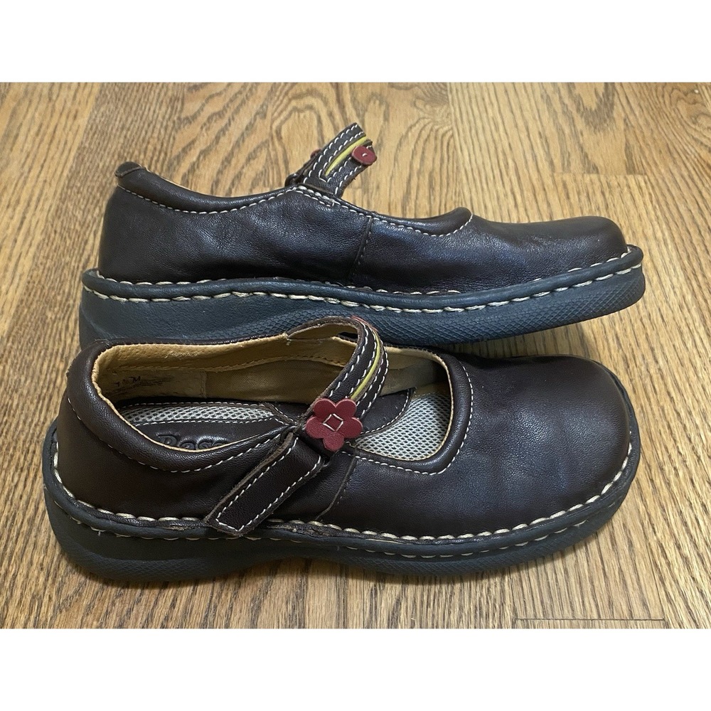 Y2K Bass Brown Leather Mary Jane Shoes Size 1.5M Girls School Wedding Party